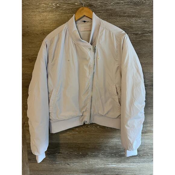 BLANK NYC Women's Nylon Bomber Jacket Large Lavender $148 Excellent Comfy - Picture 1 of 9